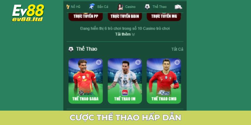 Cược thể thao hấp dẫn